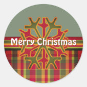 Pset & Stripes Snowflake Sticker Red Green Tan (Voorkant)