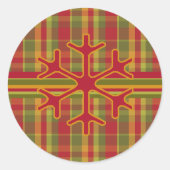 Pset & Stripes Snowflake Sticker Red Green Tan (Voorkant)