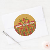 Pset & Stripes Snowflake Sticker Red Green Tan (Envelop)