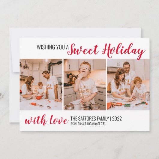 Pset Sweet Holiday Kerstfeestdag Fotokaart Feestdagenkaart (Voorkant)