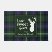 Pset Sweet Home Sutherland Tartan Gepersonaliseerd Deurmat (Voorkant)