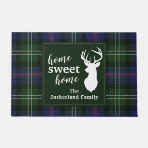 Pset Sweet Home Sutherland Tartan Gepersonaliseerd Deurmat
