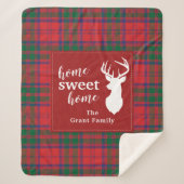 Pset Sweet Home Tartan Clan Thompson Gepersonalise Sherpa Deken (Voorkant)