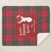 Pset Sweet Home Tartan Clan Thompson Gepersonalise Sherpa Deken (Voorkant (horizontaal))