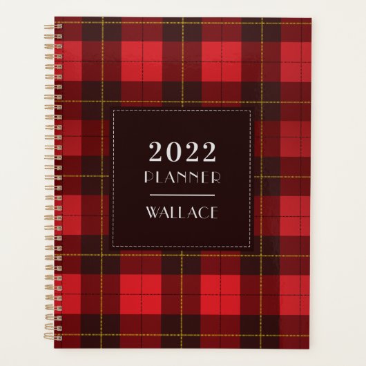 Pset Tartan 2022 Clan Wallace Red Gecontroleerd Planner (Voorkant)