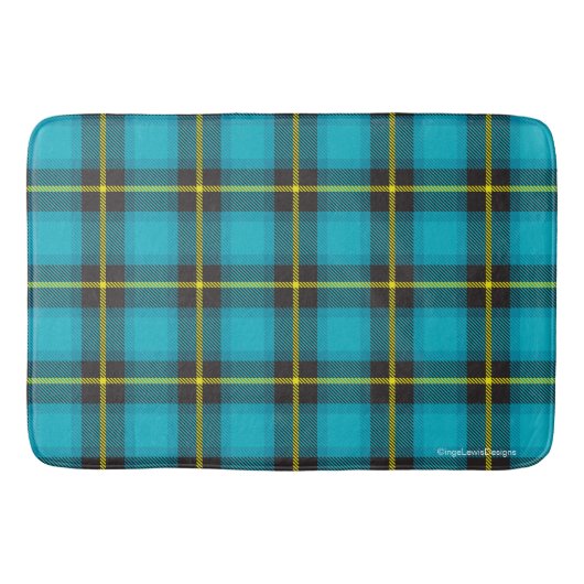 Pset Tartan Blue, Black Scottish Trendy Badmat (Voorkant)