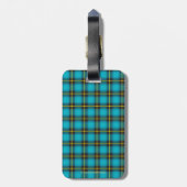 Pset Tartan Blue Black Yellow Monogram Trendy Bagagelabel (Achterkant verticaal)