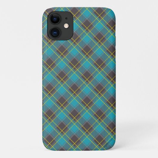 Pset Tartan Blue Yellow Grey Trendy Case-Mate iPhone Case (Achterkant)