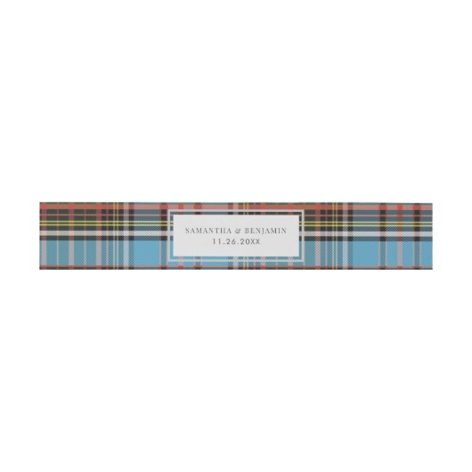 Pset Tartan Clan Anderson Rustic Wedding Custom Uitnodigingen Wikkel (Vlak)