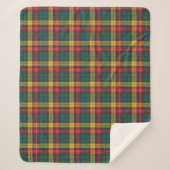Pset Tartan Clan Buchanan Red Yellow Green check Sherpa Deken (Voorkant)