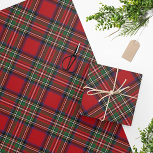 Pset Tartan Clan Stewart Red Green Patroon Cadeaupapier