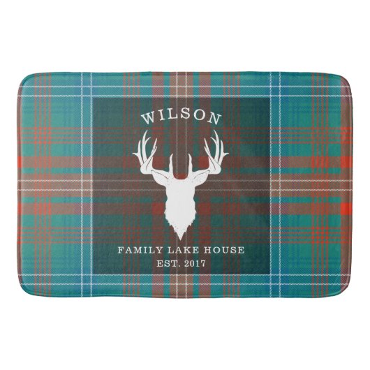 Pset Tartan Clan Wilson Family Lake House Badmat (Voorkant)
