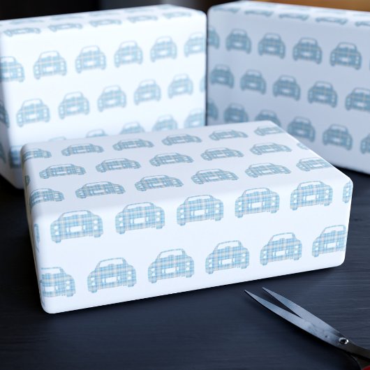 Pset Tartan Figaro Car Pattern Wrapping Paper Cadeaupapier