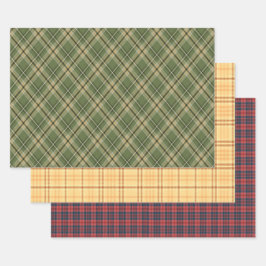 Pset Tartan Gift Wrap (set van 3) Inpakpapier Vel