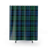 Pset Tartan Green Blue Pattern Rustic Campbell Douchegordijn