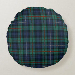 Pset Tartan Green Paars Rustic Clan Robertson Rond Kussen