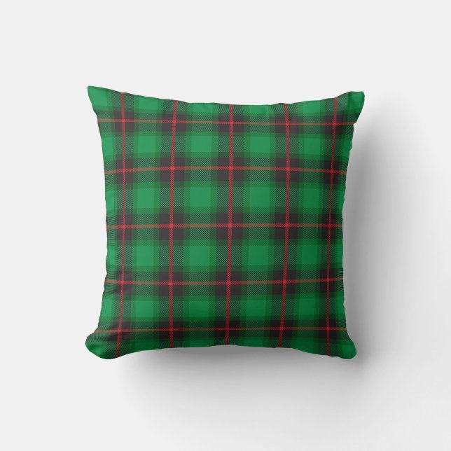 Pset Tartan Green Red Traditional Scottish Trendy Kussen (Voorkant)