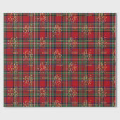 Pset Tartan Merry en heldere kerstFeestdagen Cadeaupapier (Vlak)