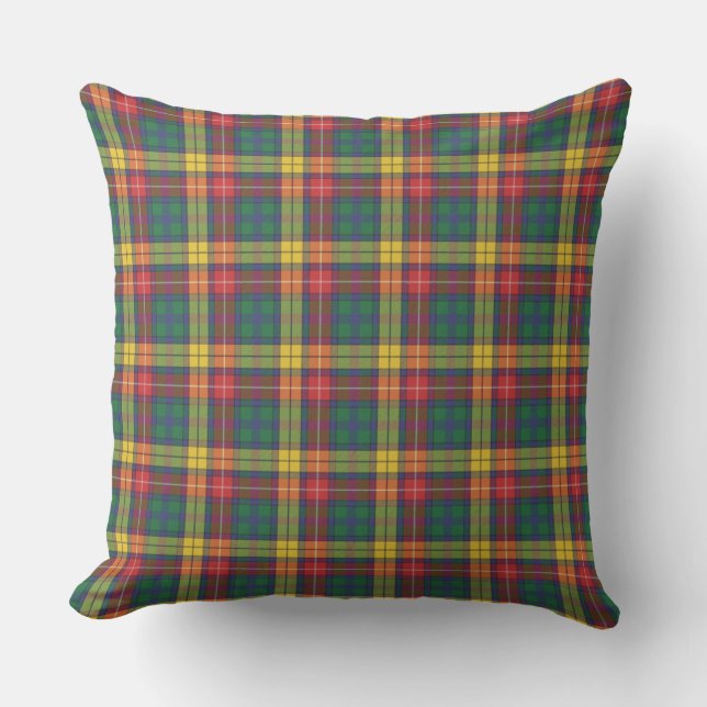 Pset Tartan Modern Home Clan Buchanan Patroon Buitenkussen (Voorkant)