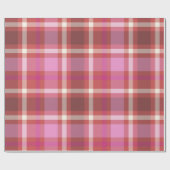 Pset Tartan Modern Kerstroze, zalm Cadeaupapier (Vlak)