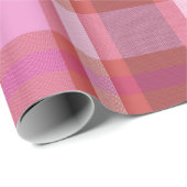 Pset Tartan Modern Kerstroze, zalm Cadeaupapier (Rol Hoek)