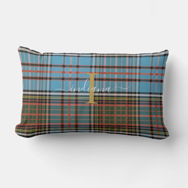 Pset Tartan Monogram Script Clan Anderson Rustic Kussen (Voorkant)