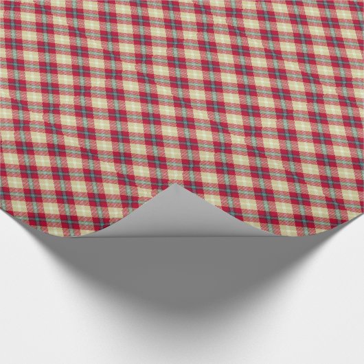 Pset Tartan Pattern Kerstmis Cadeaupapier (Hoek)
