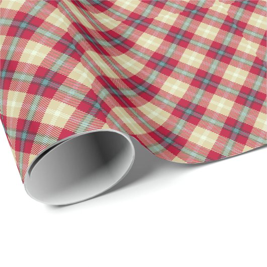 Pset Tartan Pattern Kerstmis Cadeaupapier (Rol Hoek)