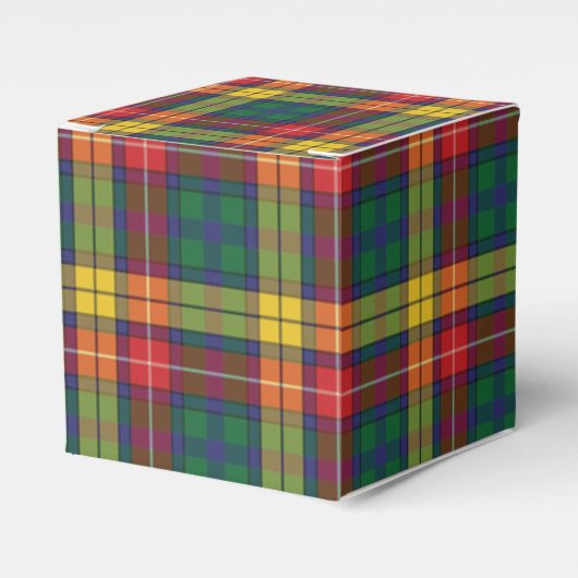 Pset Tartan Pattern Red Green Modern Party Bedankdoosjes (Voorkant Zijde)