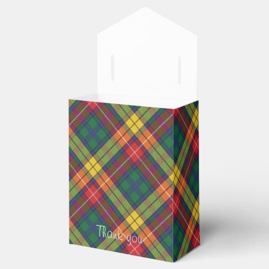 Pset Tartan Pattern Red Green Modern Party Bedankdoosjes (Geopend)
