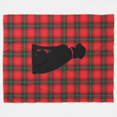 Pset Tartan Red Black Pattern Dog Love Comfy Fleece Deken (Voorkant (Horizontaal))