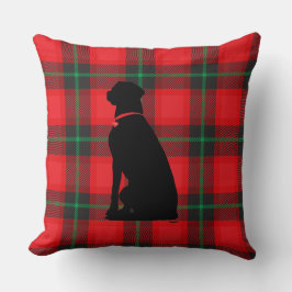 Pset Tartan Red Black Pattern Dog Love Kussen