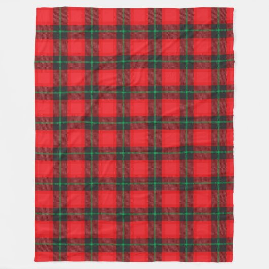Pset Tartan Red Black Pattern Traditioneel Fleece Deken (Voorkant)