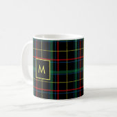 Pset Tartan Red Green Black Yellow Monogrammen Koffiemok (Voorkant links)