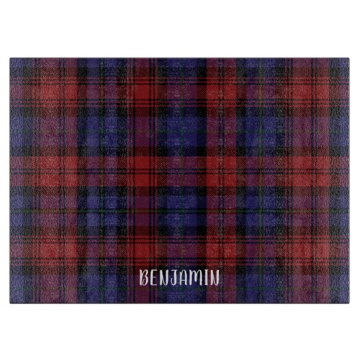 Pset Tartan Red Paars Clan MacLachlan Check Snijplank (Voorkant)