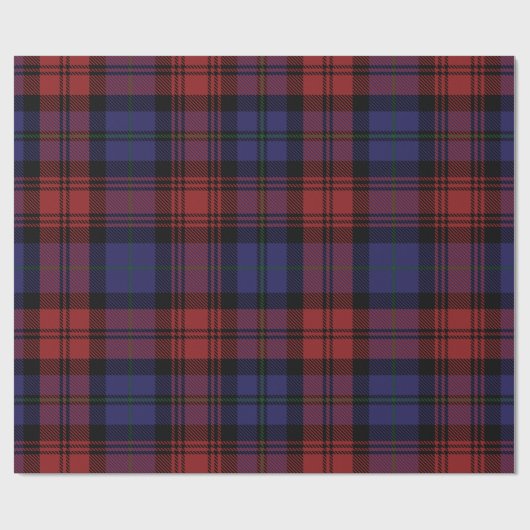 Pset Tartan Red Paars Holiday Rustisch Cadeaupapier (Vlak)