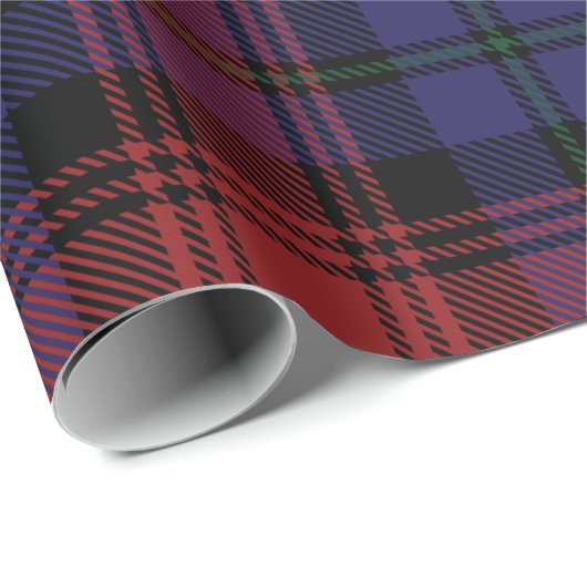 Pset Tartan Red Paars Holiday Rustisch Cadeaupapier (Rol Hoek)