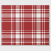 Pset Tartan Red White Holiday Festive Kerstmis Cadeaupapier (Vlak)