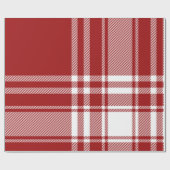 Pset Tartan Red White Holiday Moderne Kerstmis Cadeaupapier (Vlak)