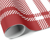 Pset Tartan Red White Holiday Moderne Kerstmis Cadeaupapier (Rol Hoek)