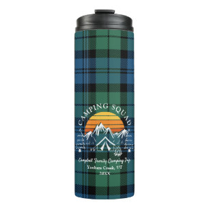 Pset Tartan Retro Family Camping Squad Campbell Thermosbeker