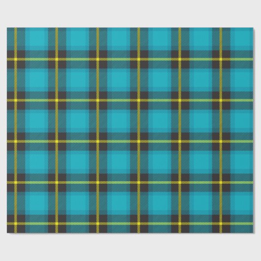 Pset Tartan Scottish Pattern Blue Yellow Black Cadeaupapier (Vlak)