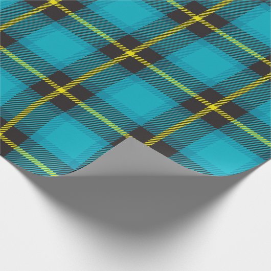 Pset Tartan Scottish Pattern Blue Yellow Black Cadeaupapier (Hoek)