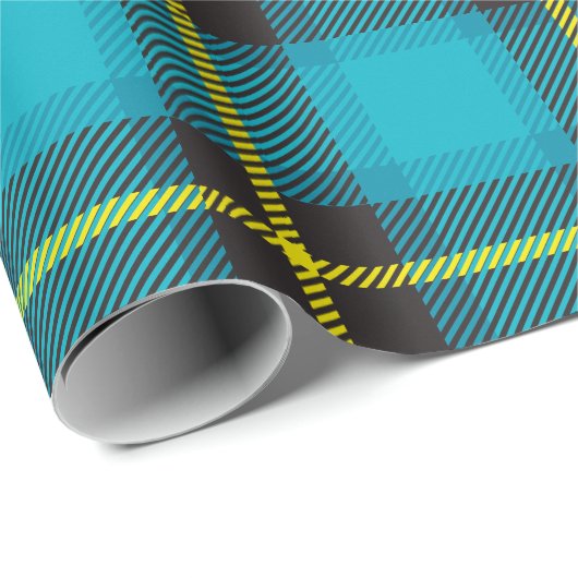 Pset Tartan Scottish Pattern Blue Yellow Black Cadeaupapier (Rol Hoek)