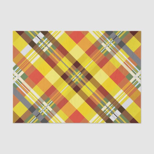 Pset / Tartan - Zonnebloem - Tissuepapier (Voorkant)