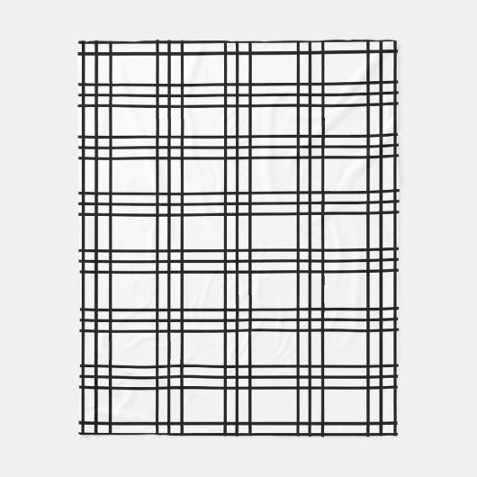  Pset Tartan Zwart-wit Fleece Deken (Voorkant)