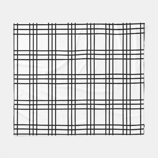 Pset Tartan Zwart-wit Fleece Deken (Voorkant (Horizontaal))