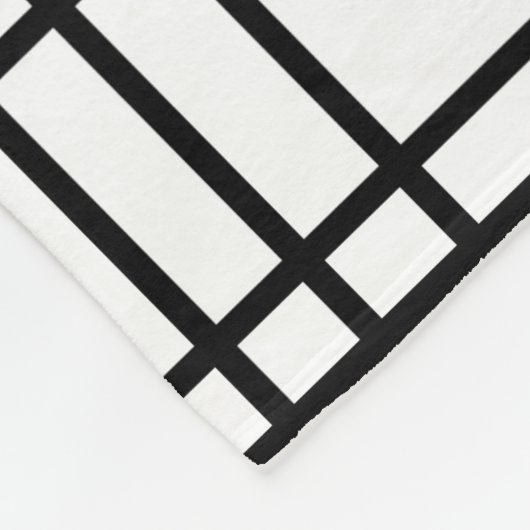 Pset Tartan Zwart-wit Fleece Deken (Hoek)