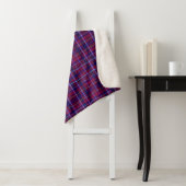 Pset Tarten Maroon en Blue Sherpa Deken (In situ)