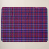 Pset Tarten Maroon en Blue Sherpa Deken (Voorkant (horizontaal))